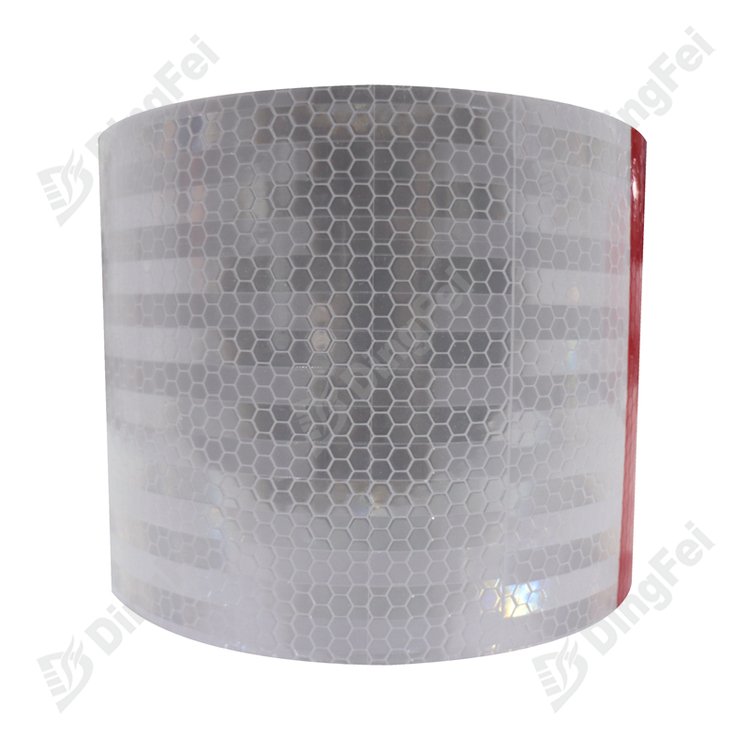 Red White 15CM*50M PVC Reflective Tape Roll - 